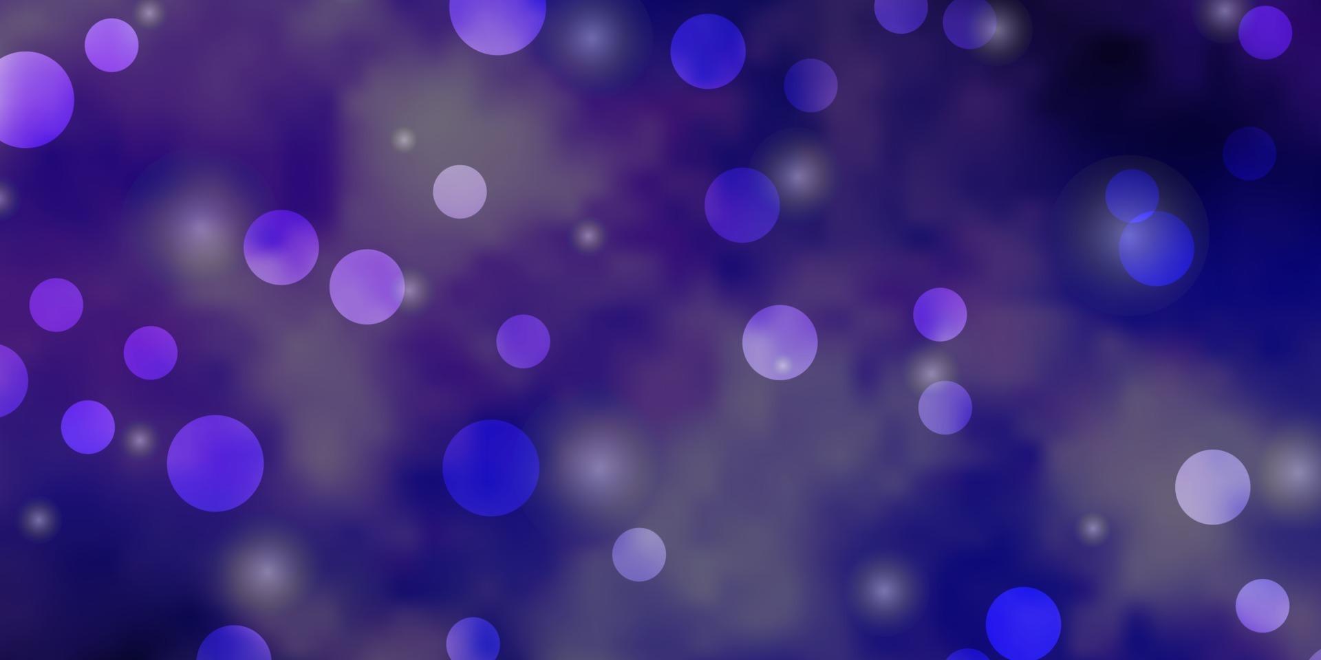 fundo vector roxo claro com círculos, estrelas.