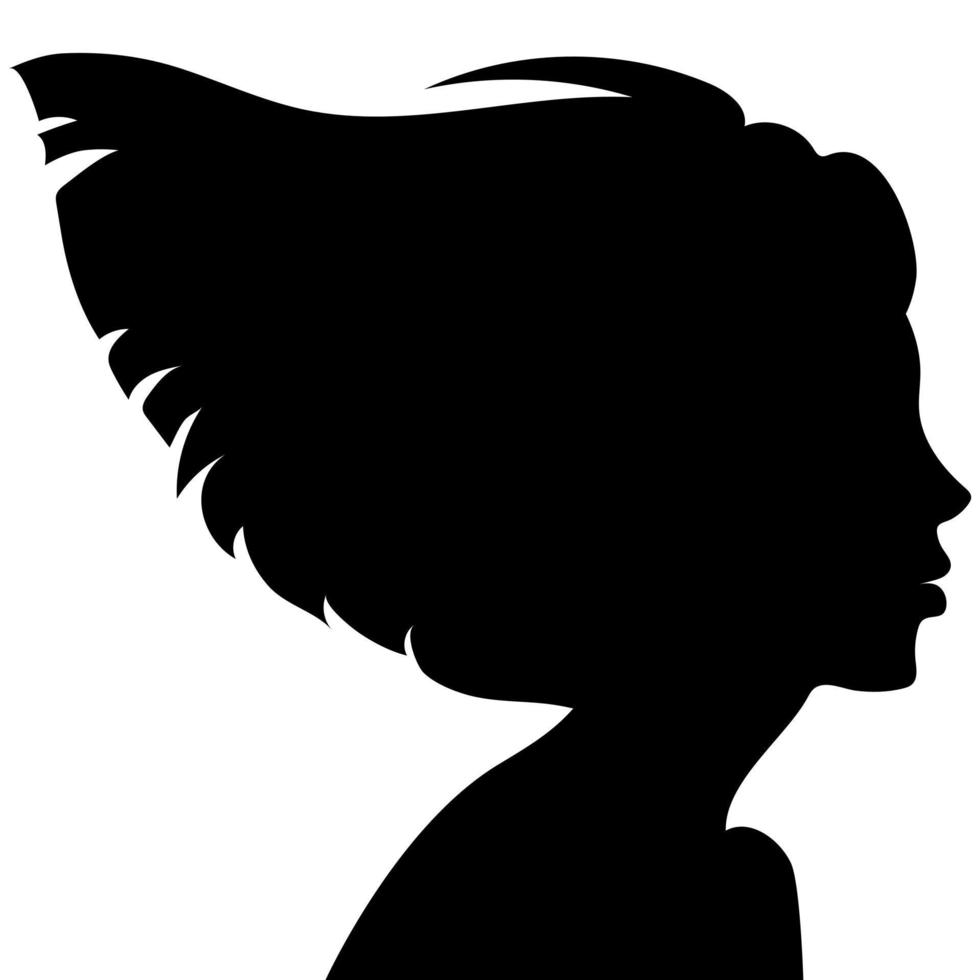 a silhueta do uma lindo mulher com curto cabelo fluindo dentro a vento dentro perfil. modelo para cartões postais, saudações, panfletos, faixas para uma beleza salão, cabeleireiro ou mulheres dia em marcha 8 vetor