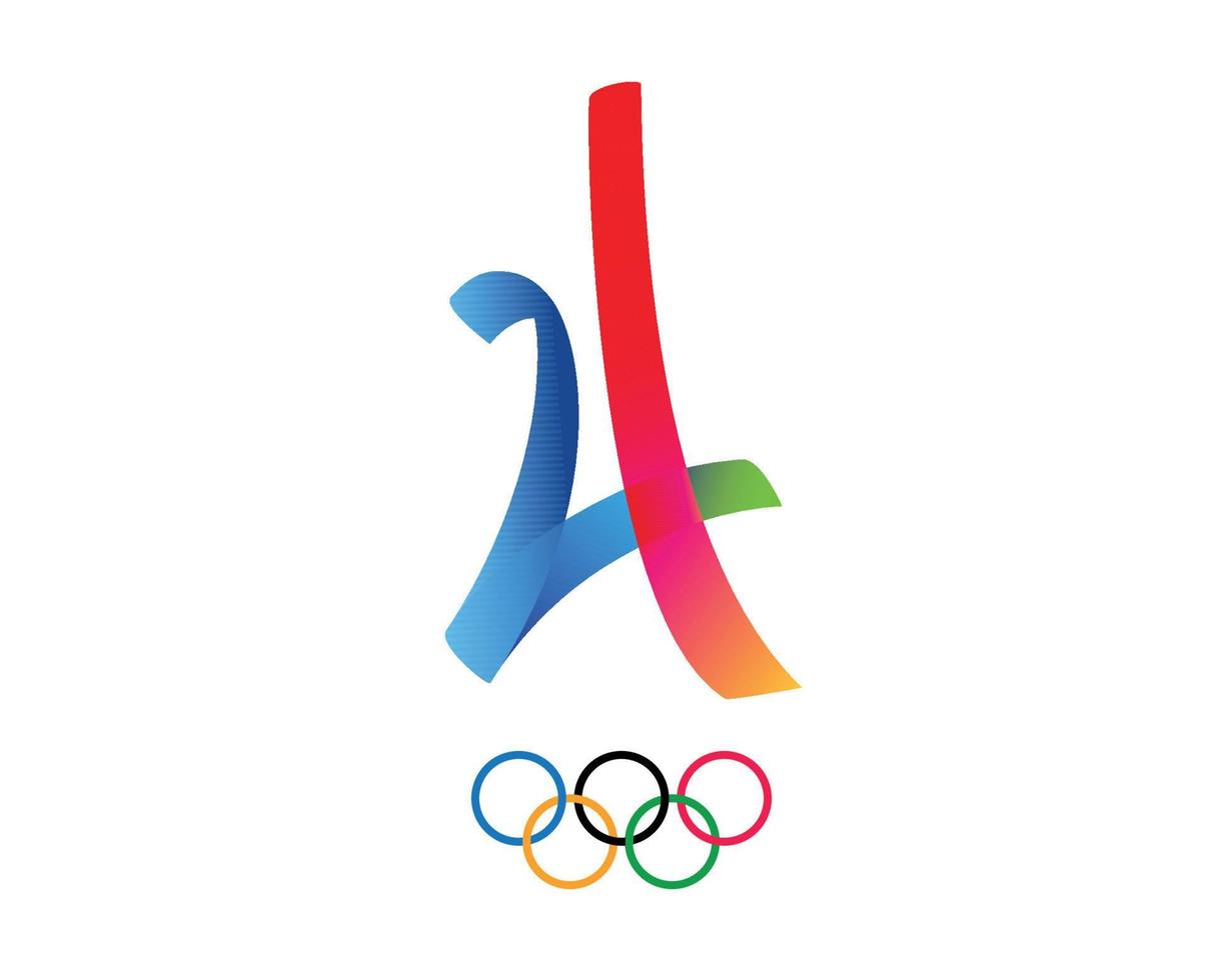 Paris 2024 olímpico jogos símbolo oficial logotipo abstrato Projeto vetor ilustração