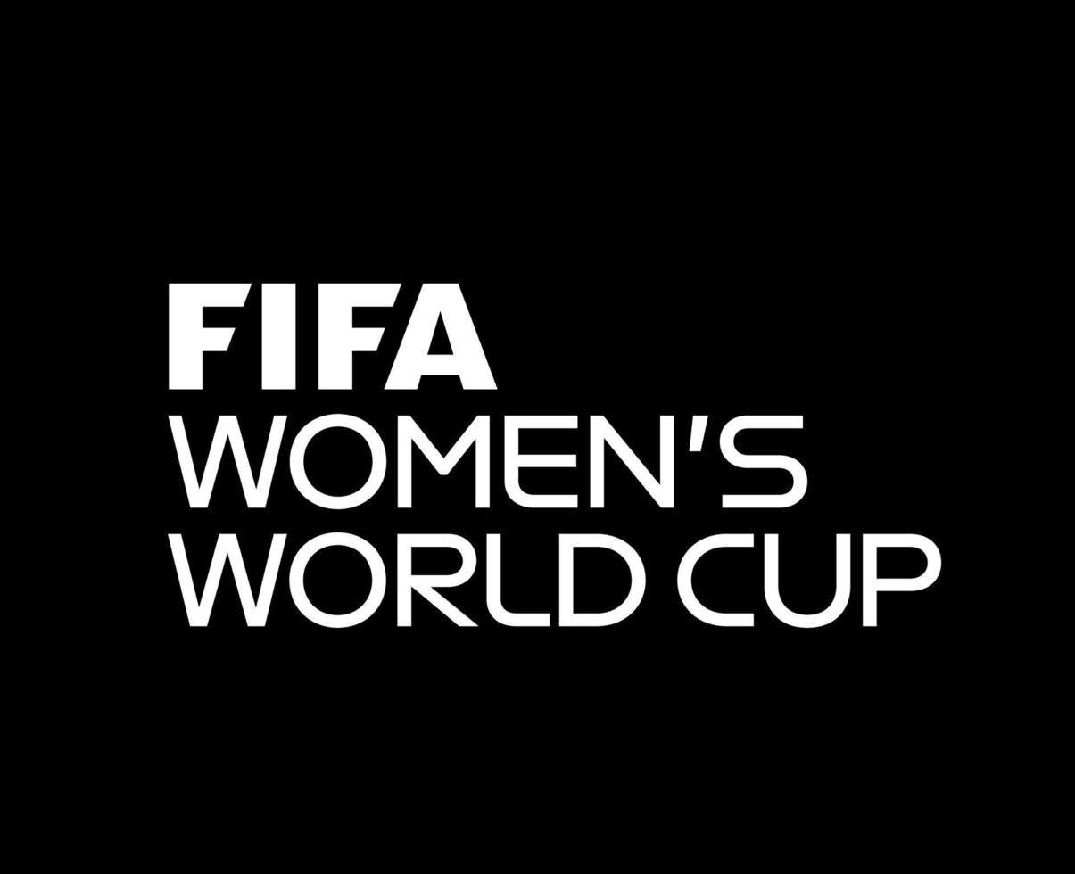 fifa mulheres mundo copo nome branco logotipo mundial campeão símbolo Projeto vetor abstrato ilustração com Preto fundo