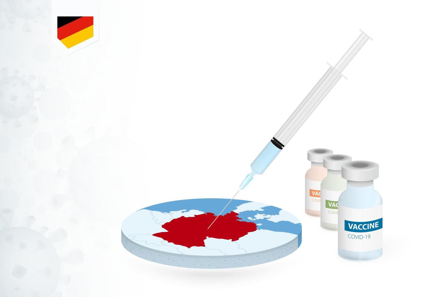 vacinação dentro Alemanha com diferente tipo do covid-19 vacina. conceito com a vacina injeção dentro a mapa do Alemanha. vetor