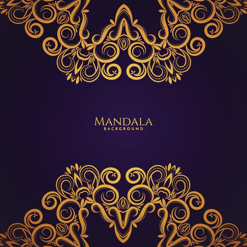 Fundo de luxo decorativo bonito desenho de mandala vetor