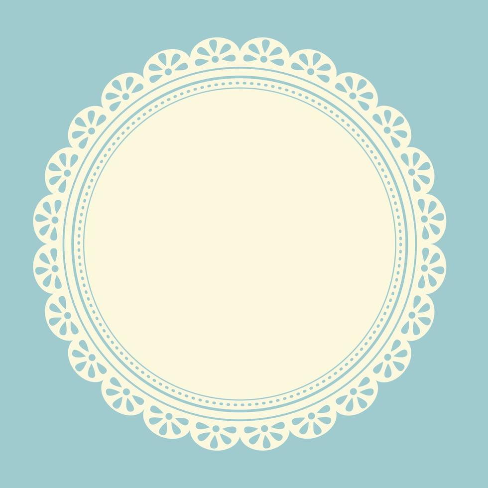 decorativo branco renda guardanapos. openwork volta quadro, Armação em uma Rosa fundo. vintage papel Cortar fora Projeto. vetor ilustração