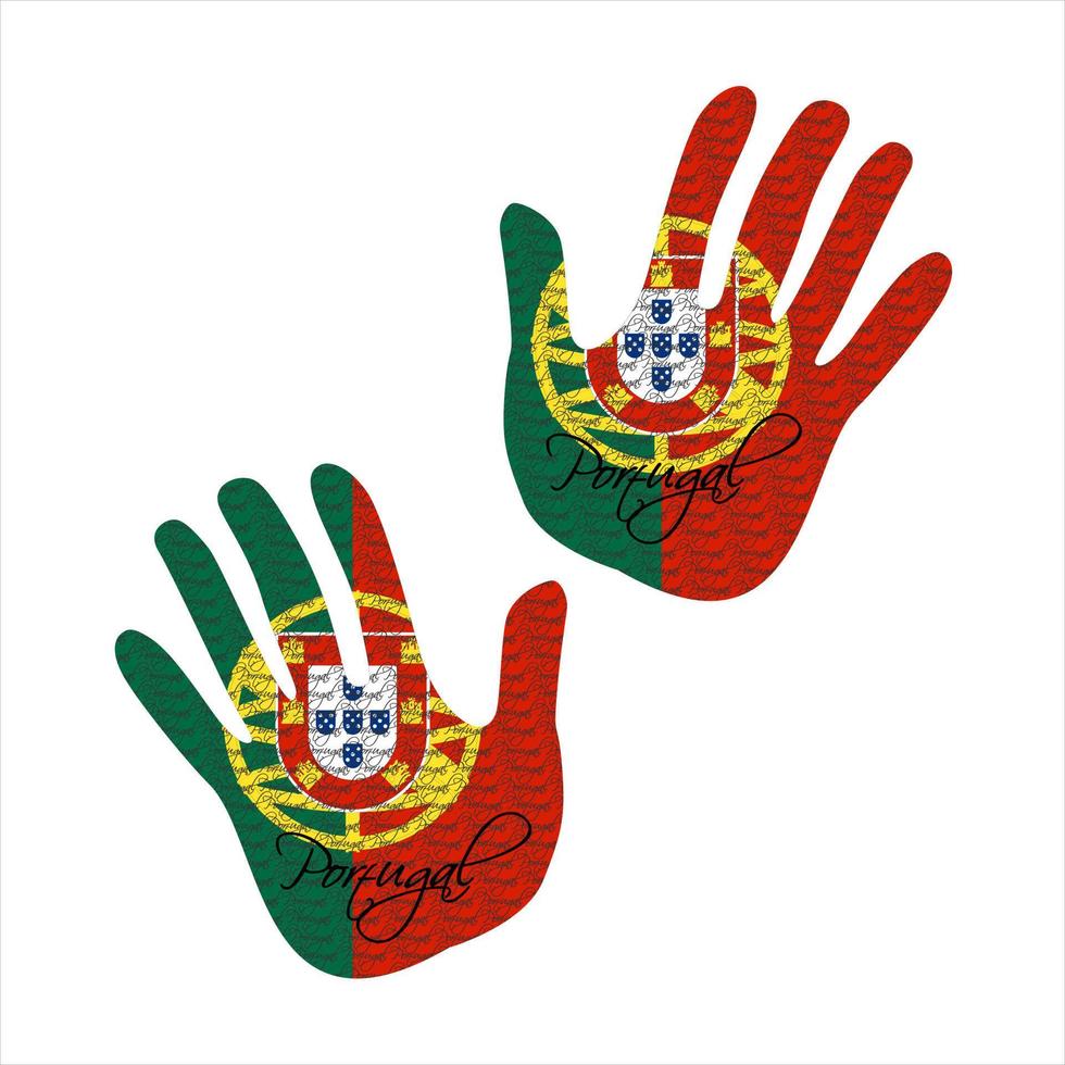 Portugal bandeira mão vetor