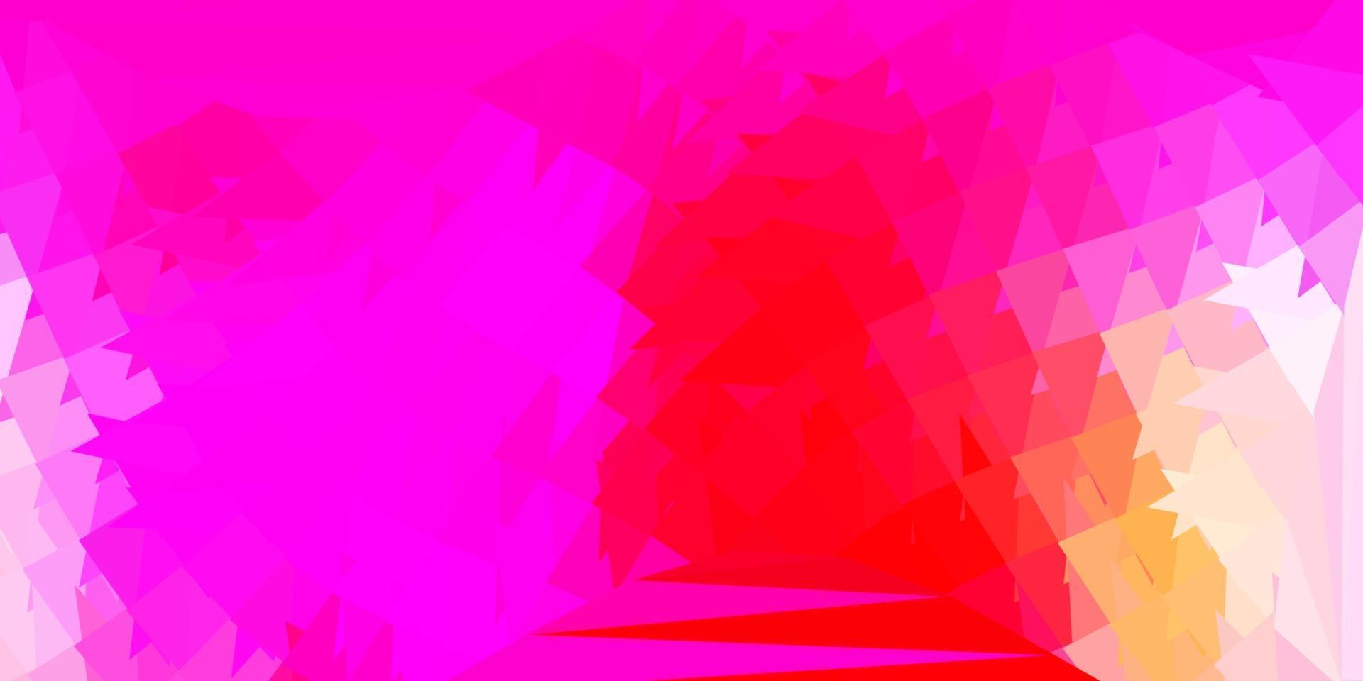 papel de parede poligonal geométrico de vetor rosa claro e amarelo.