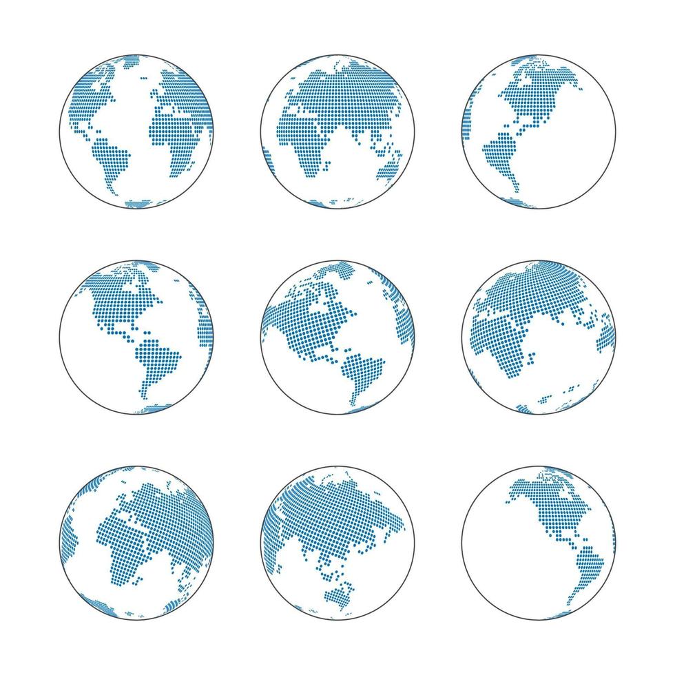 mapa mundial de pontos globais vetor