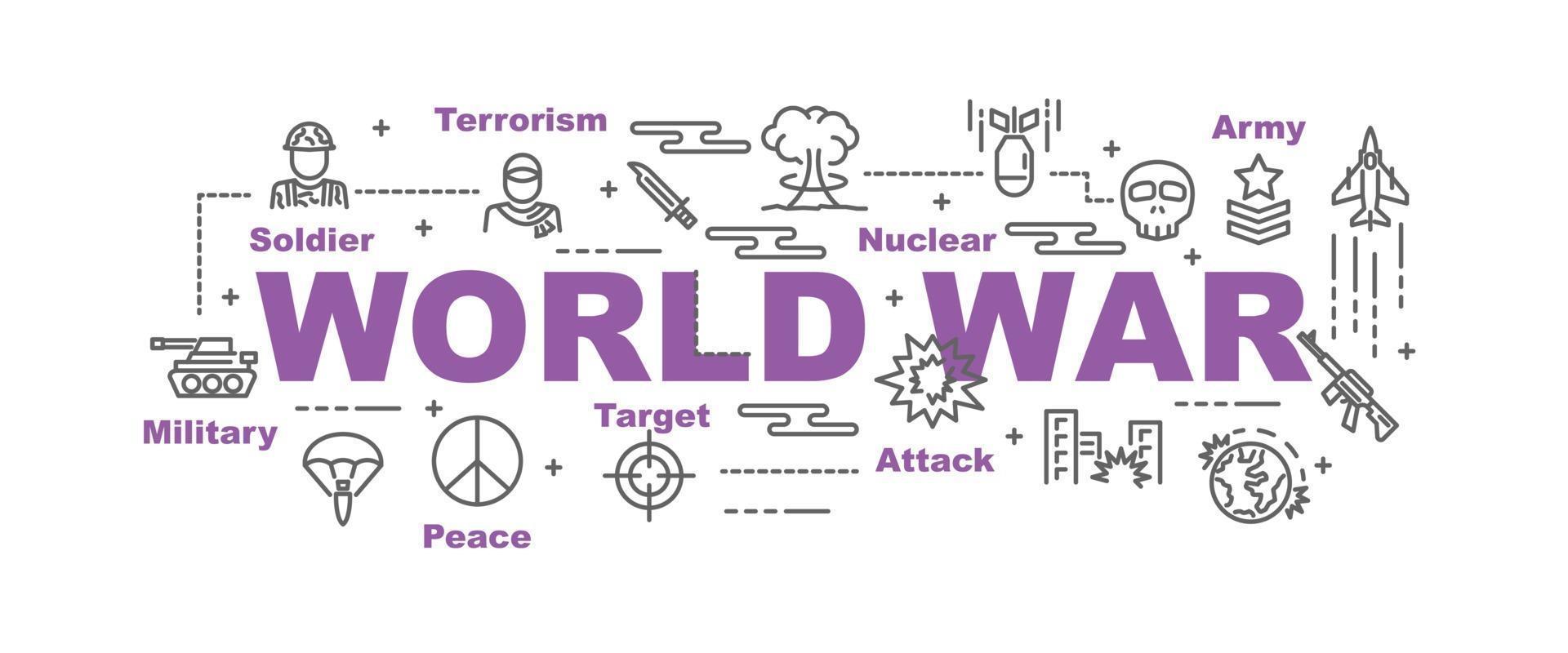 banner de vetor de guerra mundial