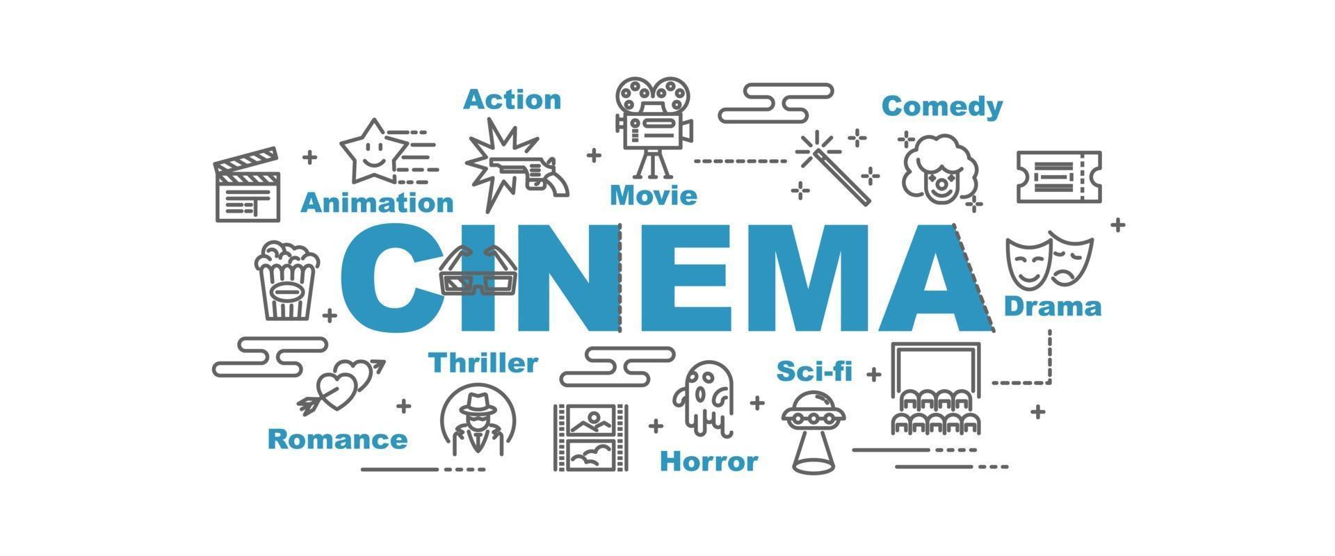 banner de vetor de cinema