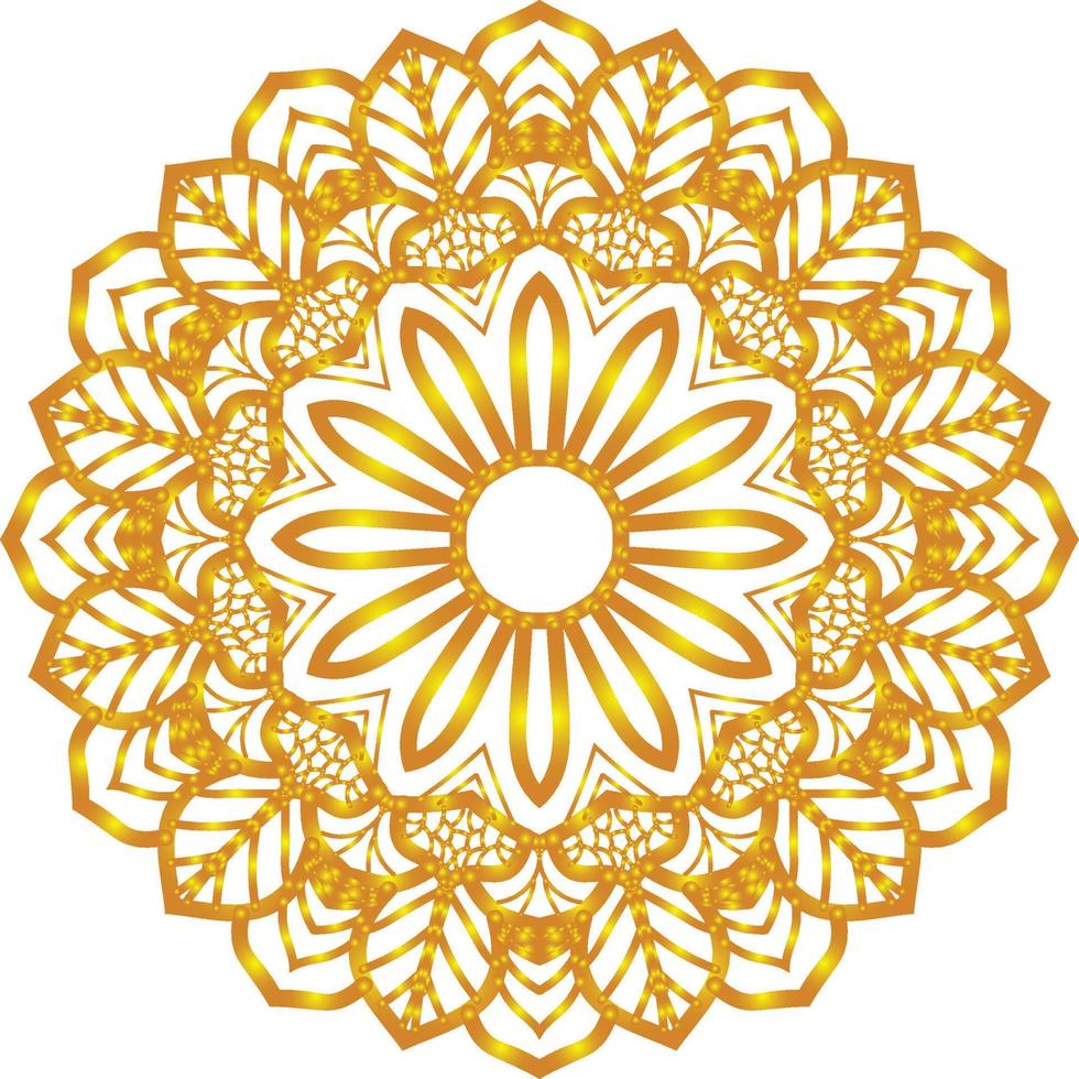 dourado espiritual símbolo volta enfeite mandala vetor