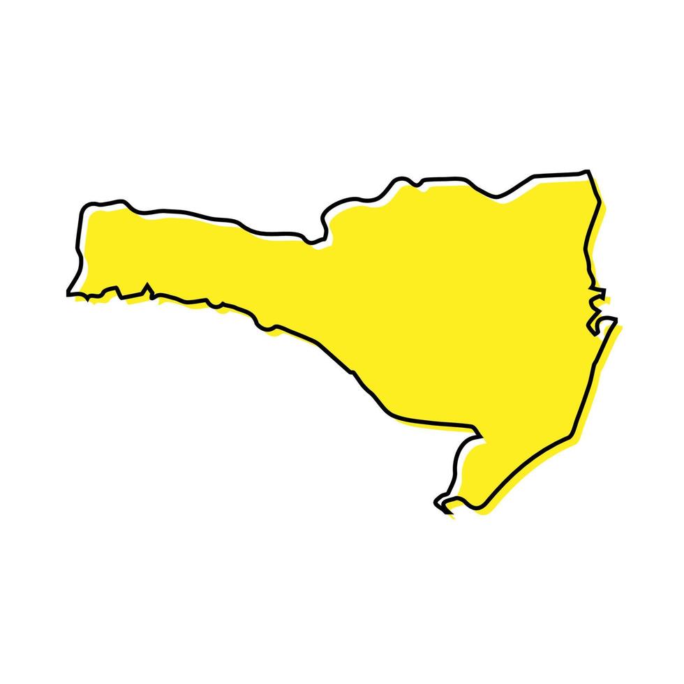 simples esboço mapa do santa catarina é uma Estado do brasil. pontas vetor