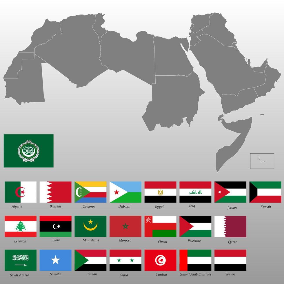 Alto qualidade mapa do árabe mundo vetor