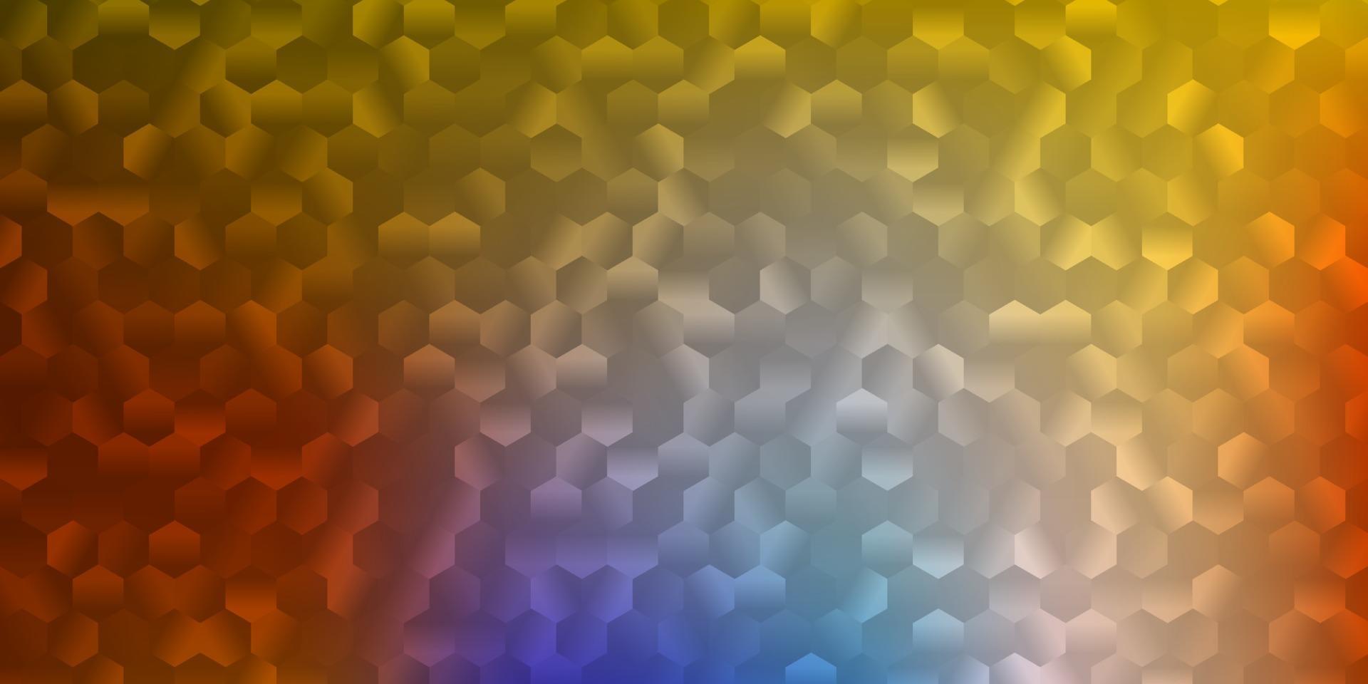 modelo de vetor azul claro e amarelo em um estilo hexagonal.