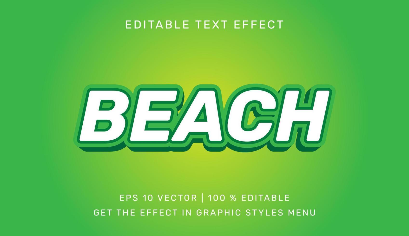 vetor ilustração do de praia 3d editável texto efeito modelo