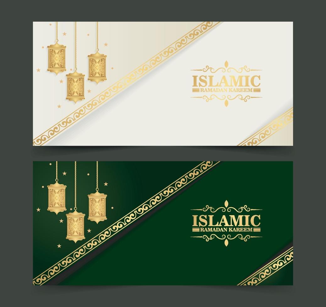 modelo de banner luxuoso e elegante ramadan kareem vetor