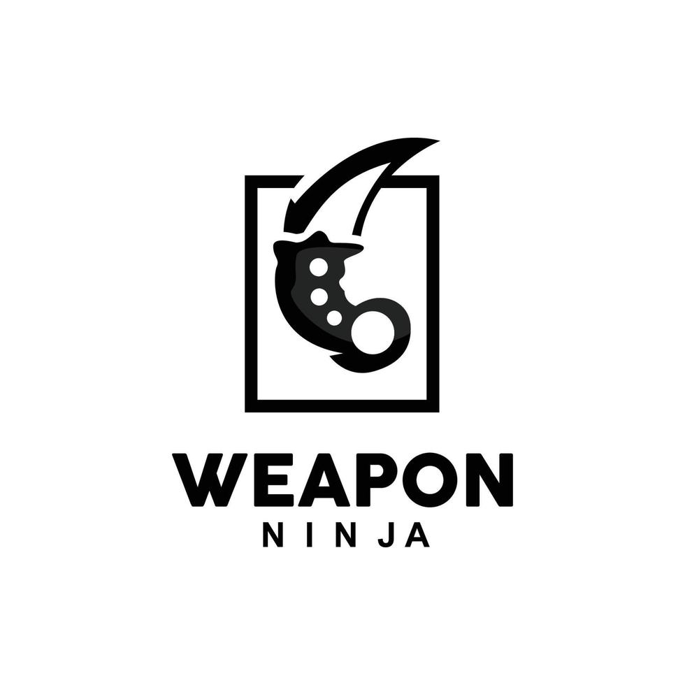 arma logotipo, tradicional arma karambit vetor, ninja brigando ferramenta simples projeto, símbolo ícone, ilustração vetor