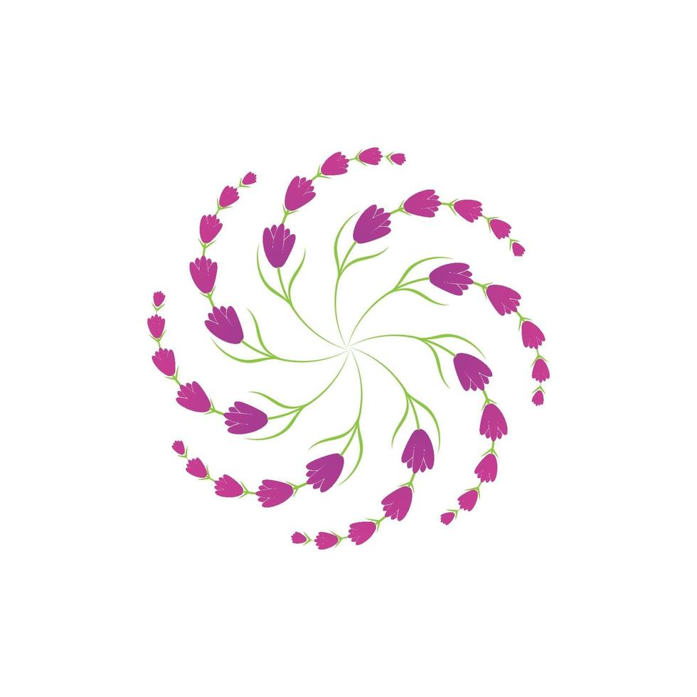 modelo de símbolo de logotipo de flor de lavanda vetor