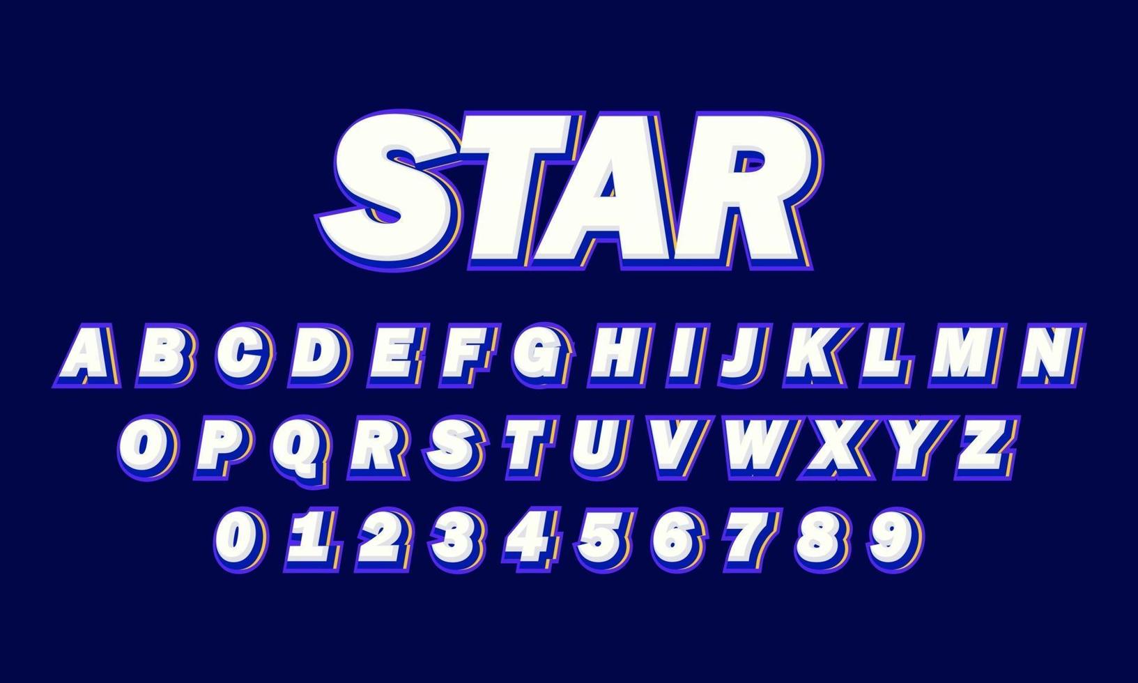 alfabeto fonte estrela vetor