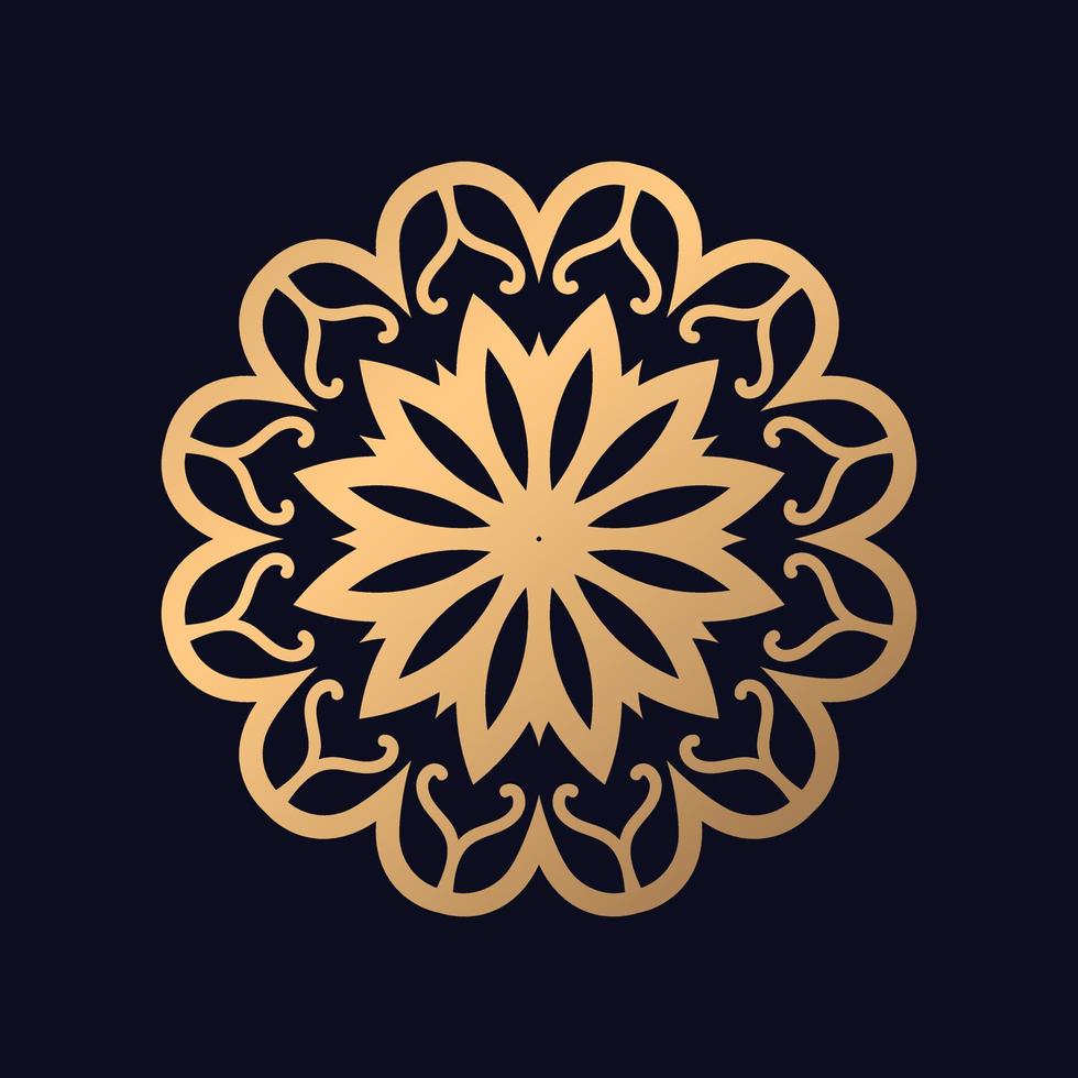luxo ouro floral mandala arabesco padronizar para impressão oriental estilo ornamental volta renda enfeite vetor