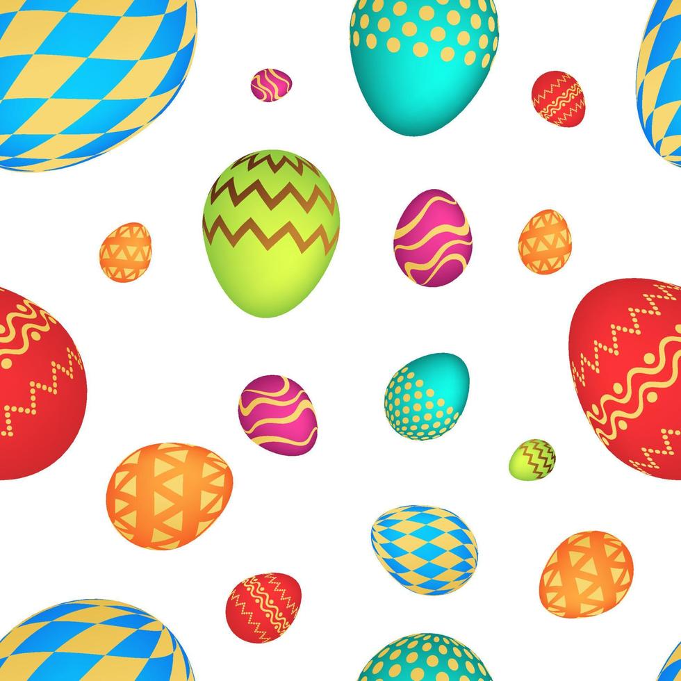 padrão sem emenda com ovos de páscoa coloridos. ilustração vetorial vetor