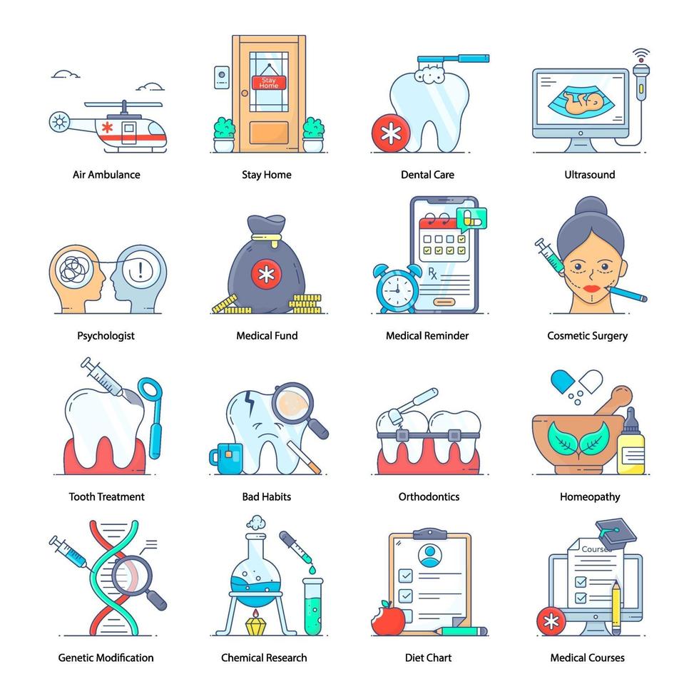 cuidados médicos, hospitalares e corporais vetor