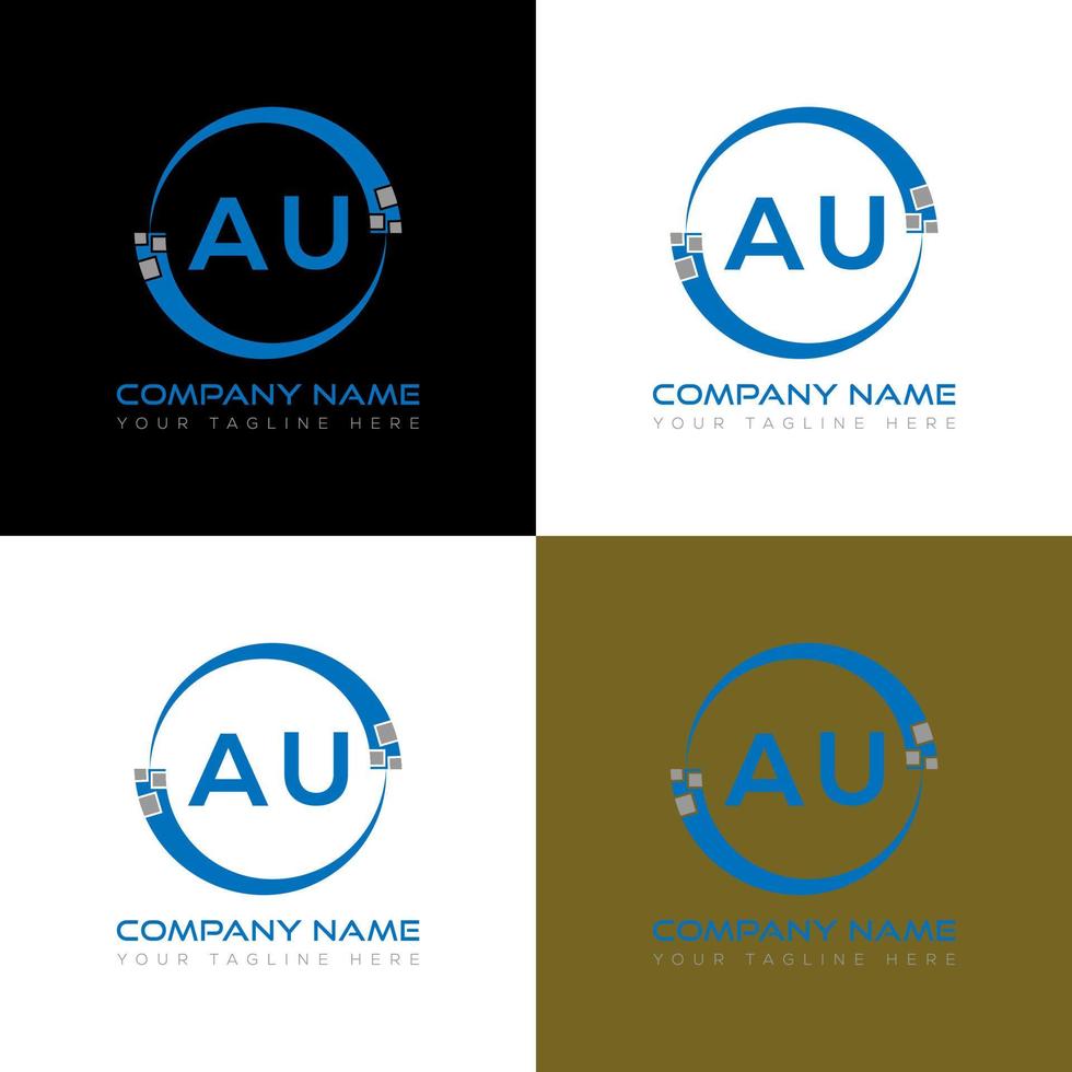 design criativo do logotipo da carta au. au design exclusivo. vetor