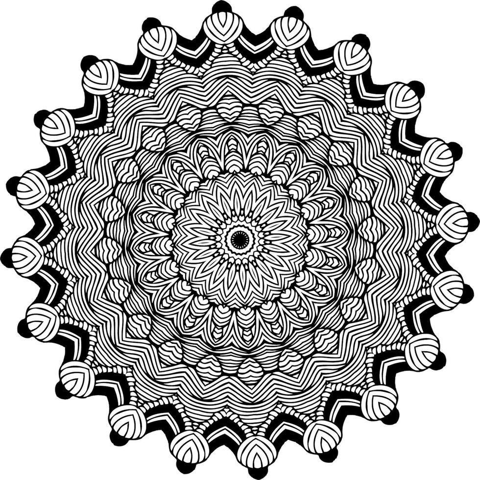 simples circular padronizar dentro Formato do mandala para hena, mehndi, tatuagem, decoração. decorativo enfeite dentro étnico oriental estilo. coloração livro página. círculo vetor clipart floral flor oriental padronizar