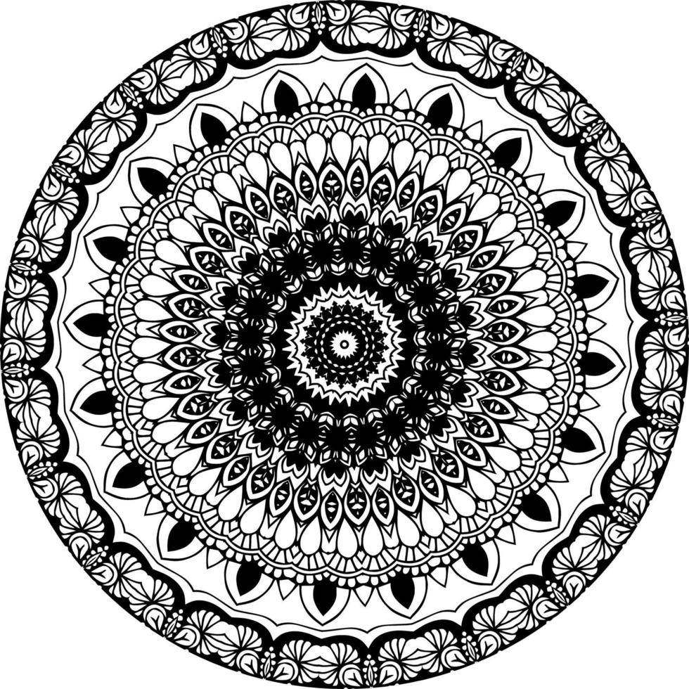 padrão de mandala abstrata de vetor. arte na parede. livro de colorir rendas padrão a tatuagem. design para uma camisa de pintura de papel de parede e design de adesivo de azulejo, ornamento de círculo decorativo em estilo oriental étnico vetor