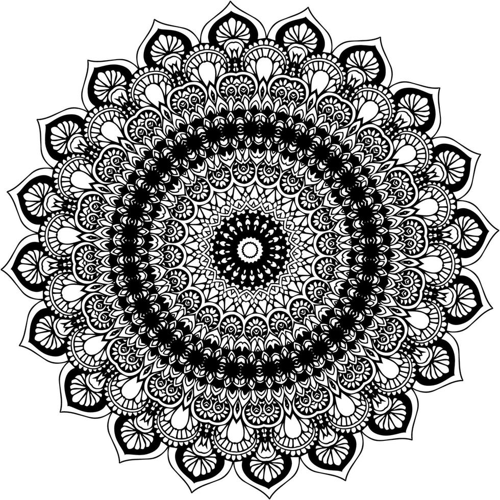 fácil circular padronizar dentro Formato do mandala para hena, mehndi, tatuagem, decoração. decorativo enfeite dentro étnico oriental estilo. coloração livro página para crianças. vintage decorativo elementos vetor