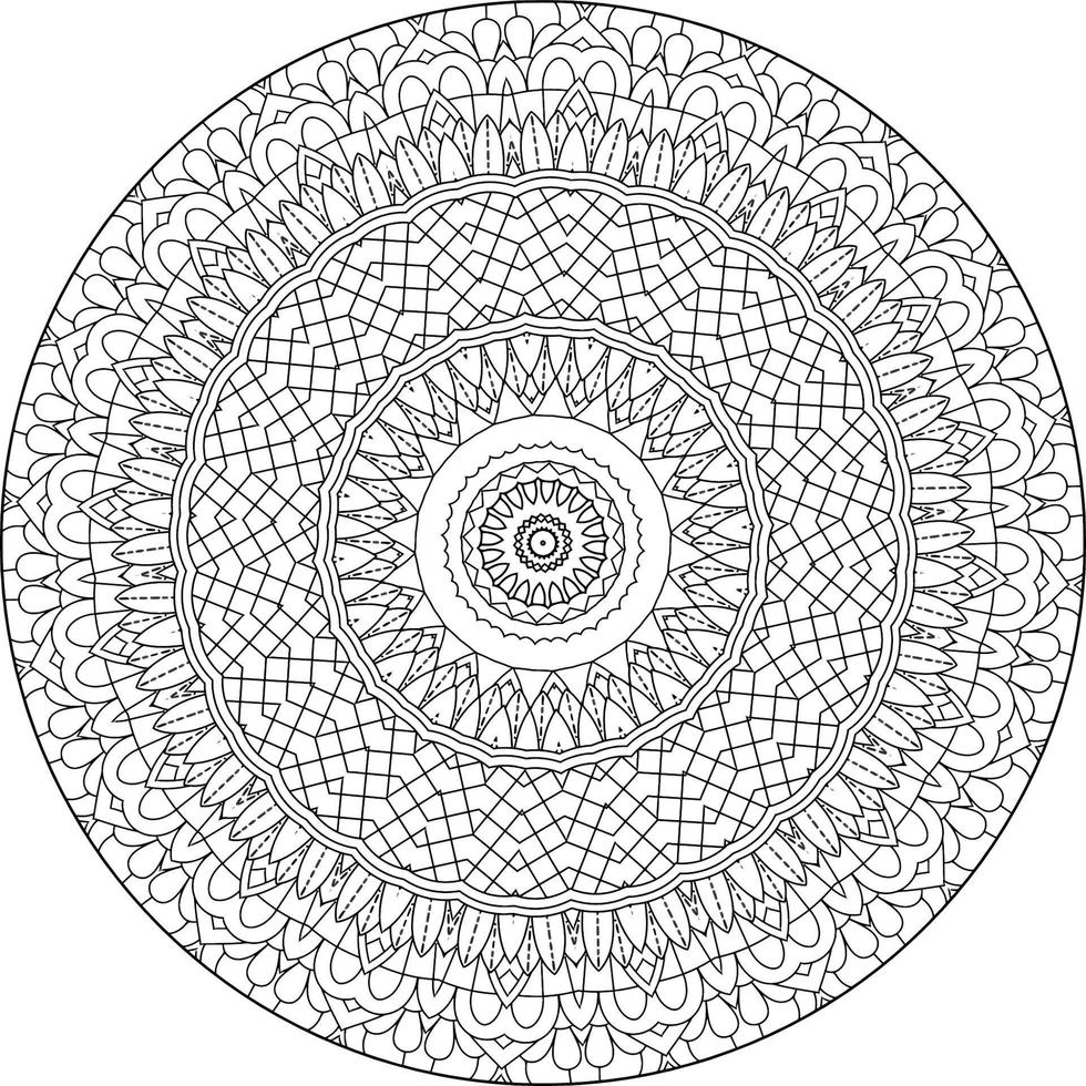 padrão de mandala abstrata de vetor. arte na parede. livro de colorir rendas padrão a tatuagem. design para uma camisa de pintura de papel de parede e design de adesivo de azulejo, ornamento de círculo decorativo em estilo oriental étnico vetor