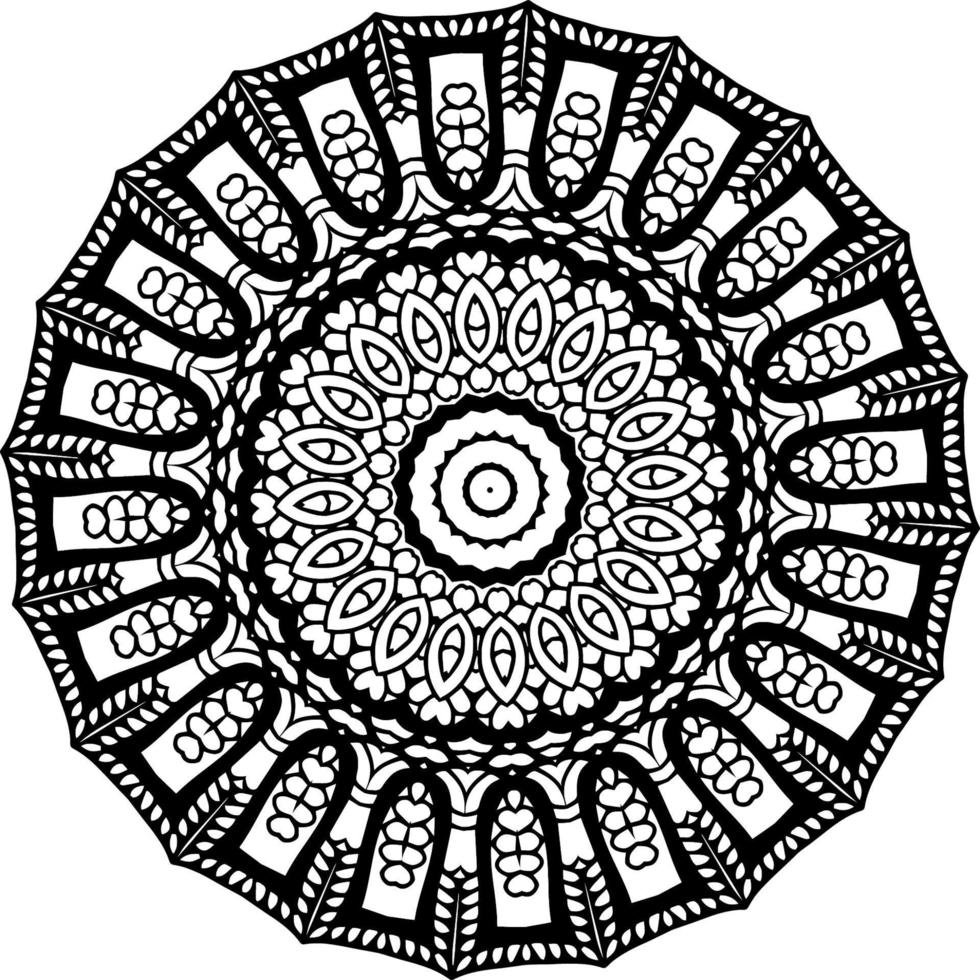 decorativo mandala com clássico floral elementos em branco fundo. desatado abstrato padronizar. adequado para coloração livro, invólucro papel, embalagem. vetor