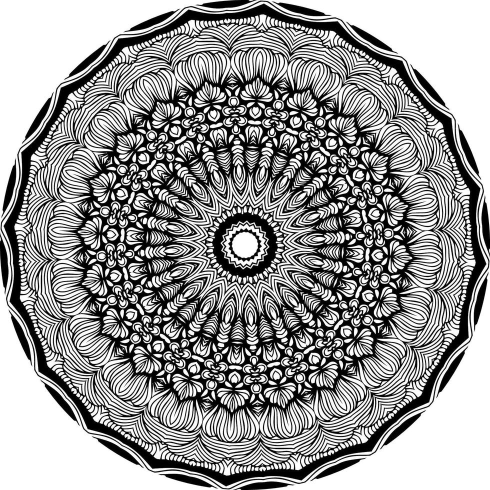 simples circular padronizar dentro Formato do mandala para hena, mehndi, tatuagem, decoração. decorativo enfeite dentro étnico oriental estilo. coloração livro página. círculo vetor clipart floral flor oriental padronizar