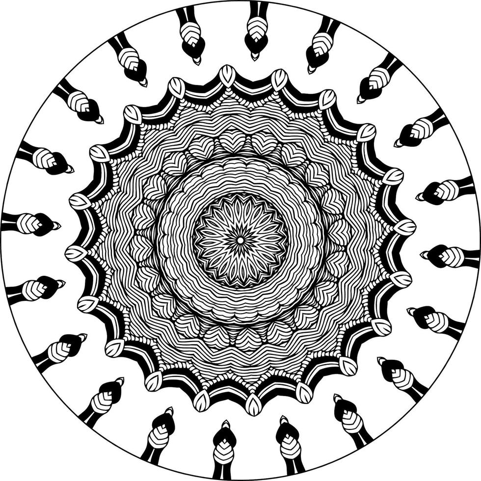 simples circular padronizar dentro Formato do mandala para hena, mehndi, tatuagem, decoração. decorativo enfeite dentro étnico oriental estilo. coloração livro página. círculo vetor clipart floral flor oriental padronizar