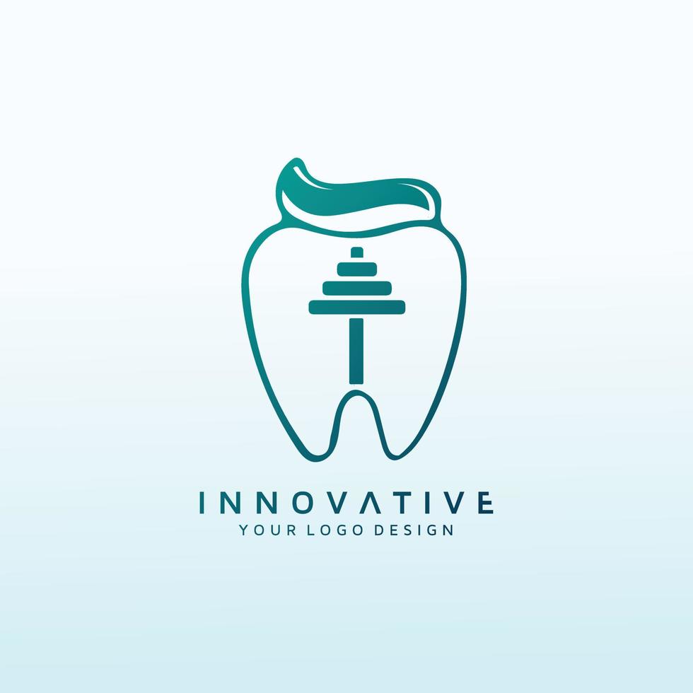 crianças odontologia ou crianças dental logotipo vetor logotipo Projeto ideia.