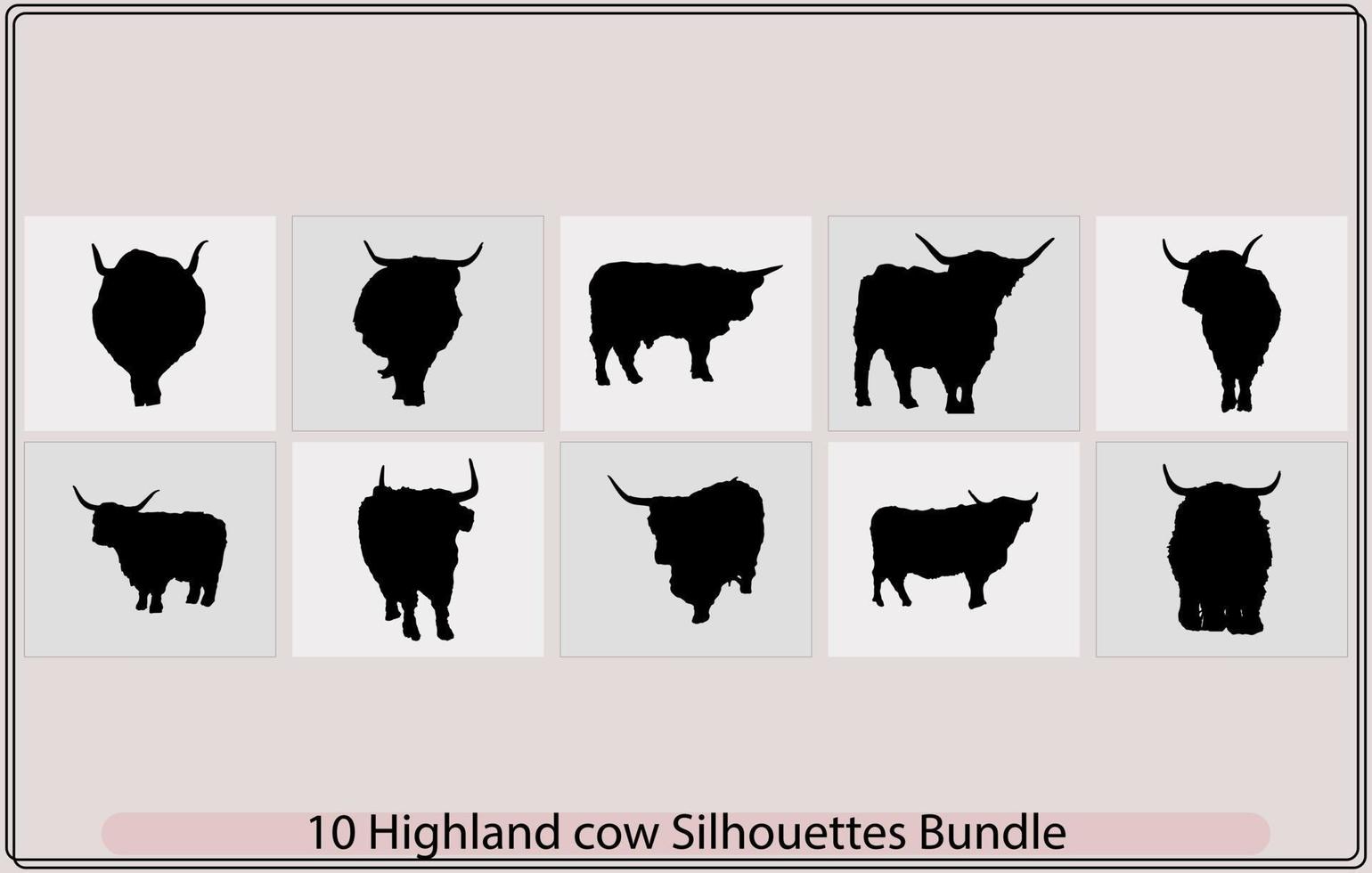 terras altas vaca silhueta, vetor ilustrado retrato do terras altas gado, iaque cabeça silhueta escocês terras altas gado