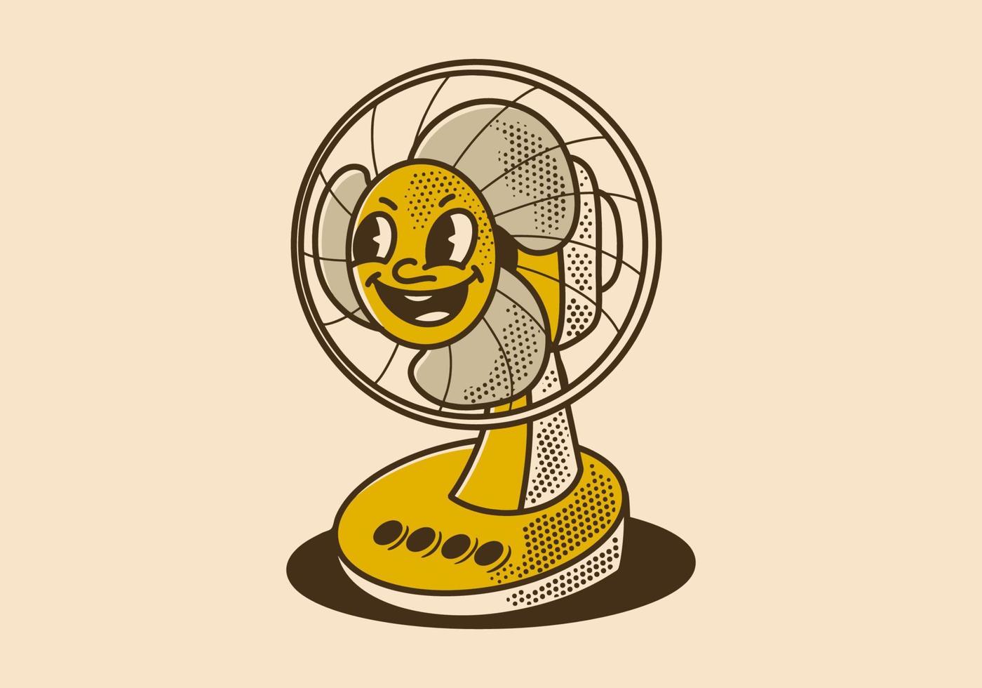 mascote personagem Projeto do uma mesa ventilador vetor