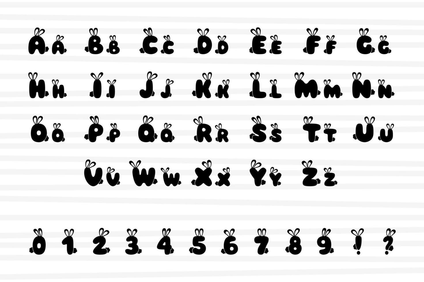 Coelho alfabeto dentro desenho animado estilo vetor