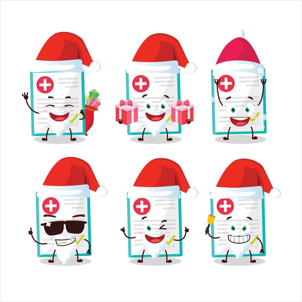 santa claus emoticons com médico Forma de pagamento desenho animado personagem vetor