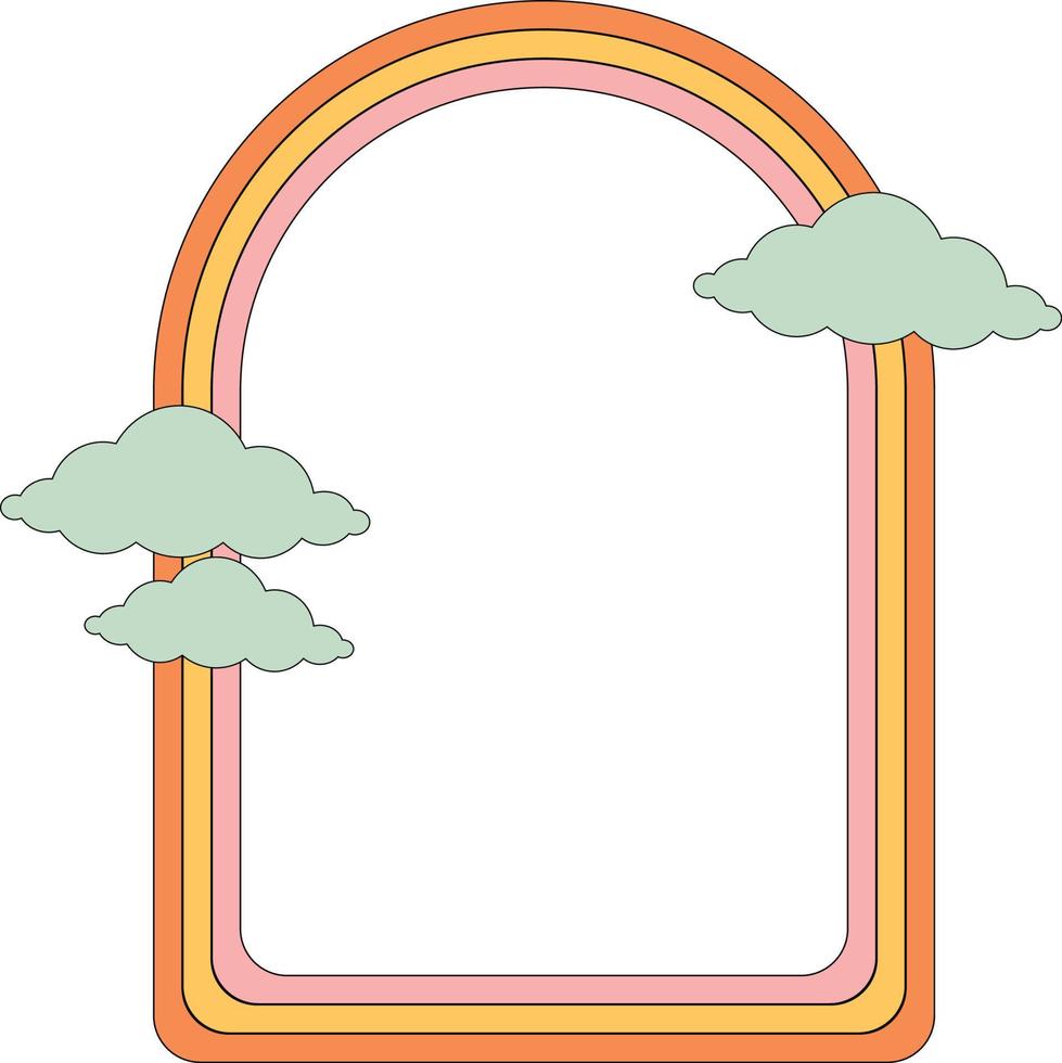 nuvens em arco quadro, Armação elemento vetor