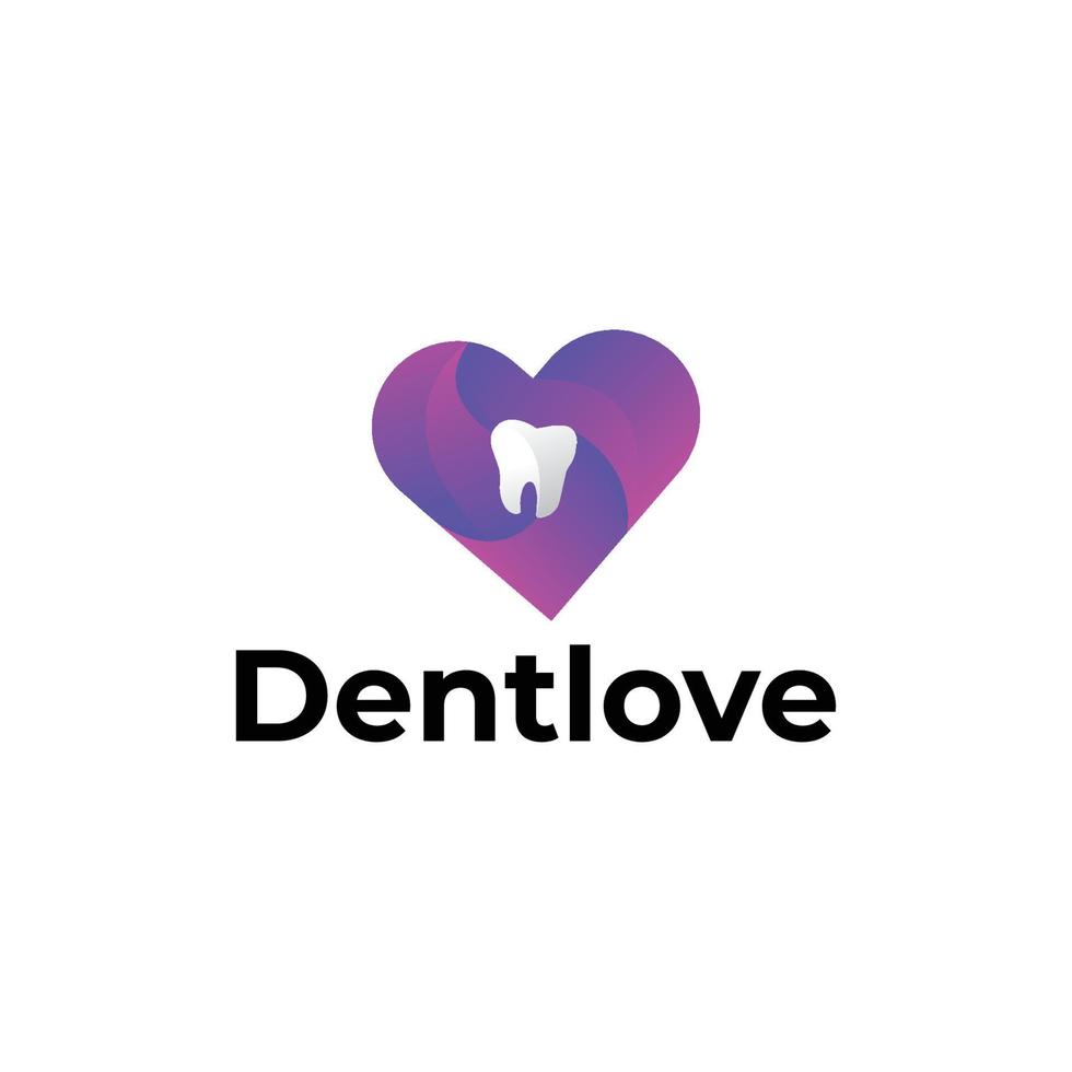 dente amor moderno 3d logotipo Projeto vetor