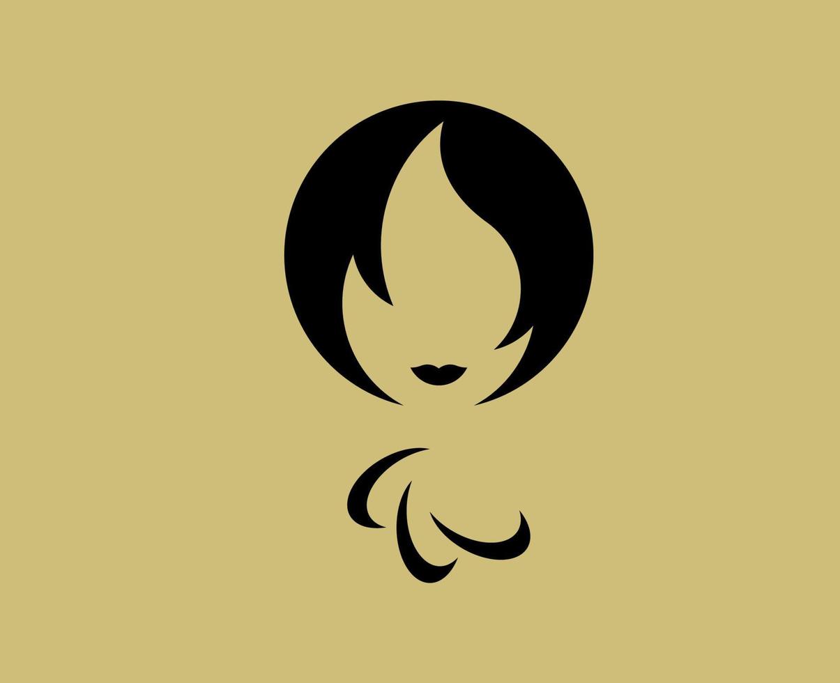 Paris 2024 oficial paralímpico jogos logotipo Preto símbolo abstrato Projeto vetor ilustração com Castanho fundo