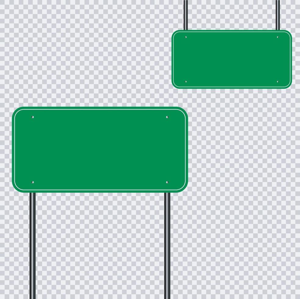 sinal de estrada verde, placa de sinalização preta em fundo branco vetor