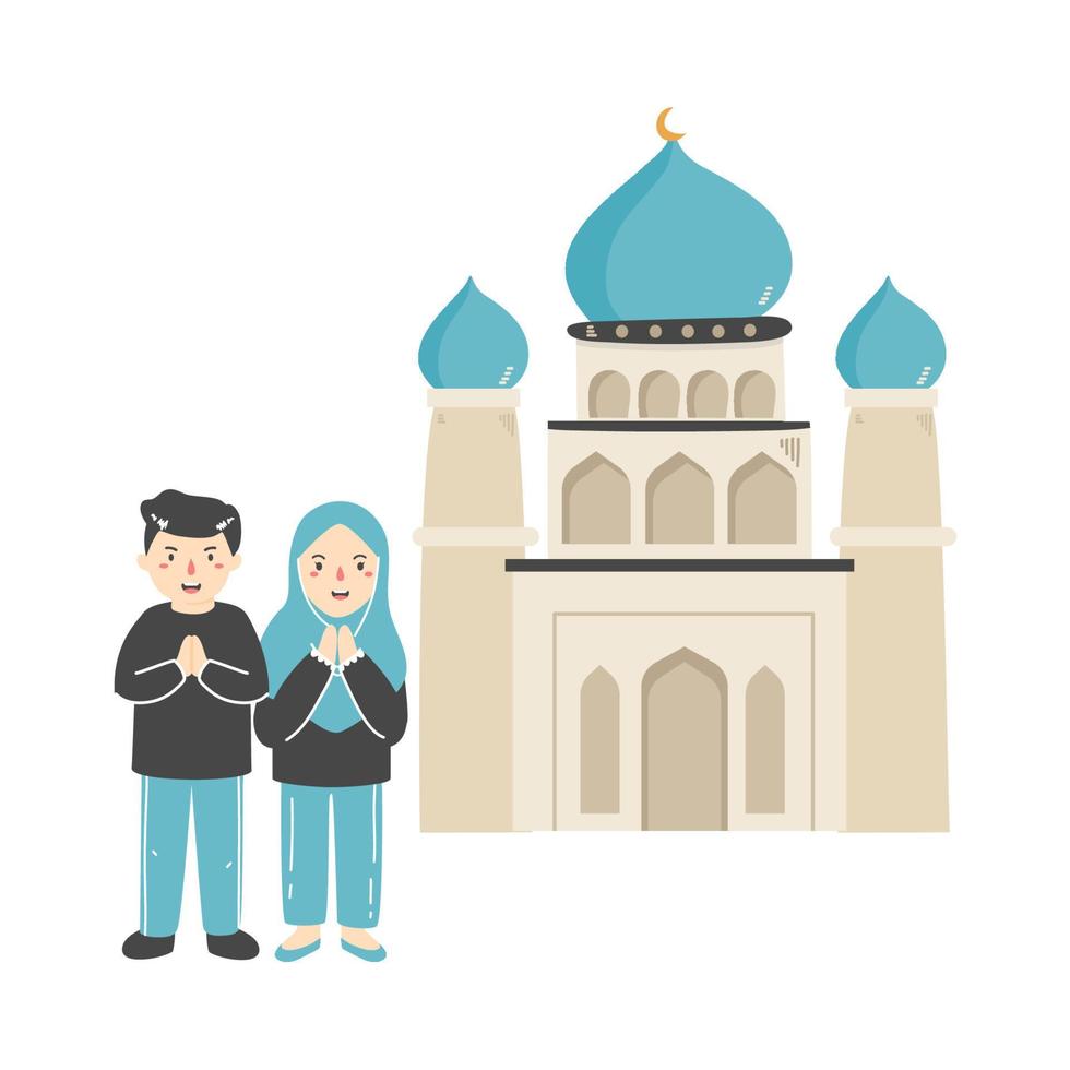 casal pessoas muçulmano ilustração vetor