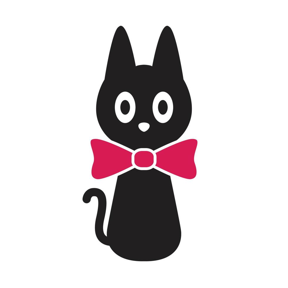 gato vetor ícone desenho animado personagem chita gatinho logotipo arco gravata ilustração rabisco branco