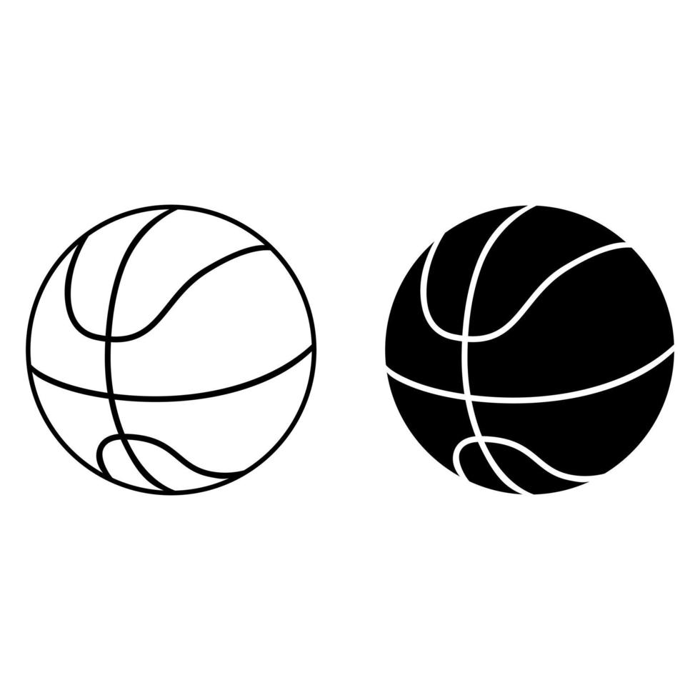 basquetebol ícone vetor definir. esporte ilustração placa. bola símbolo ou logotipo.