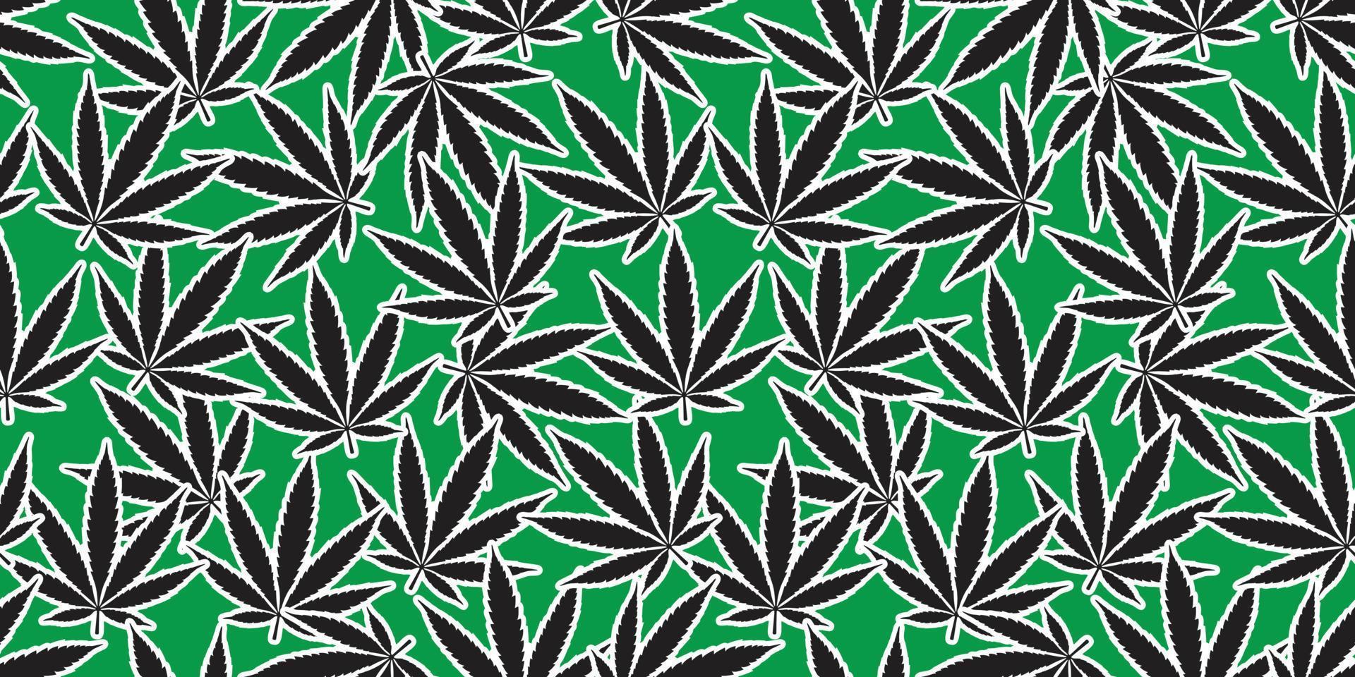 erva daninha maconha desatado padronizar vetor cannabis folha isolado papel de parede fundo verde