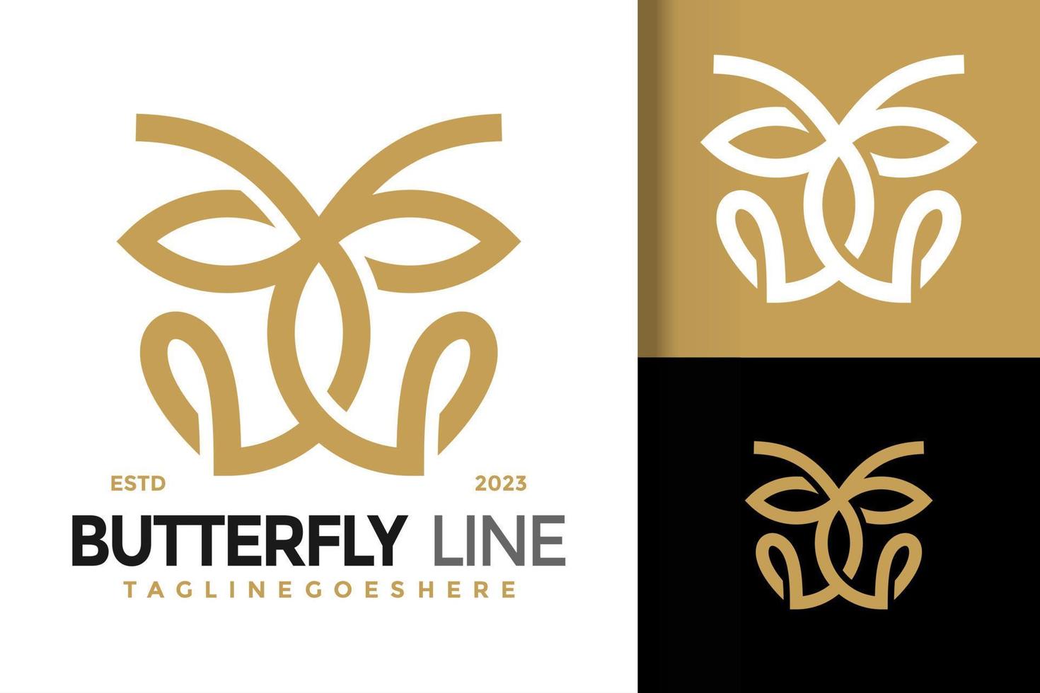 borboleta linha arte logotipo vetor ícone ilustração