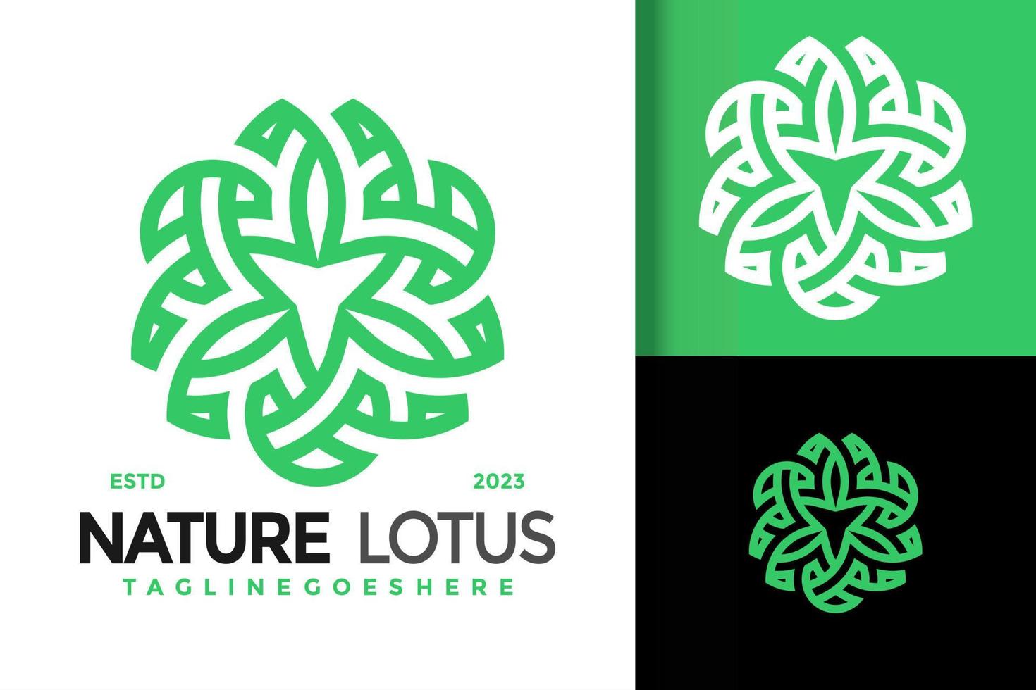 natureza folha lótus logotipo vetor ícone ilustração