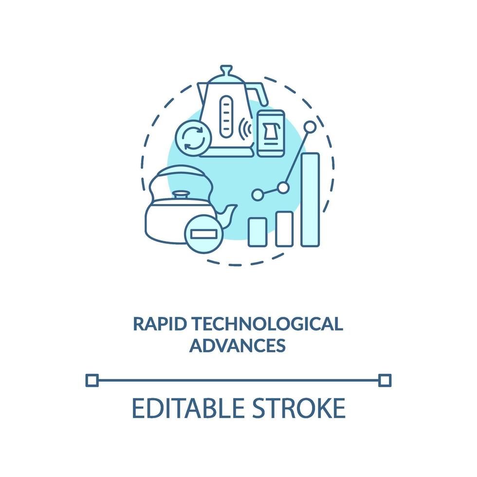 ícone do conceito de avanços tecnológicos rápidos vetor