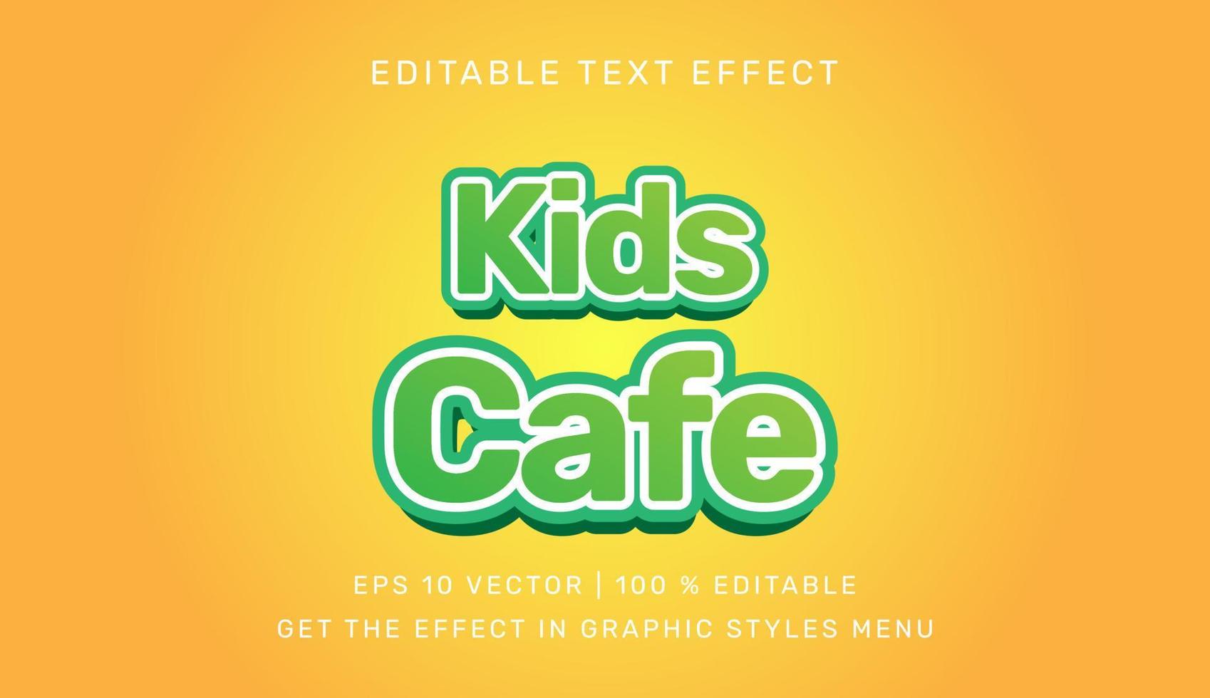 vetor ilustração do crianças cafeteria 3d editável texto efeito modelo