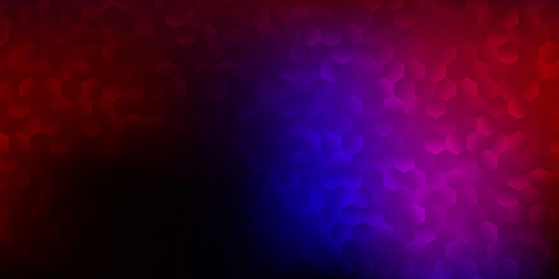 textura vector rosa e vermelho escuro com hexágonos coloridos.